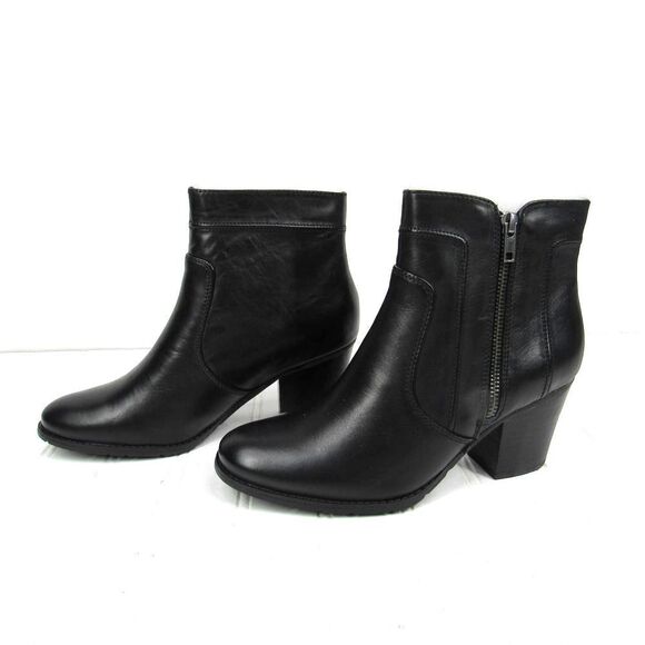 Sole Bound by Baretraps Lisette Ankle Boots Leather Round Toe Black Sz 7.5 - Picture 4 of 8